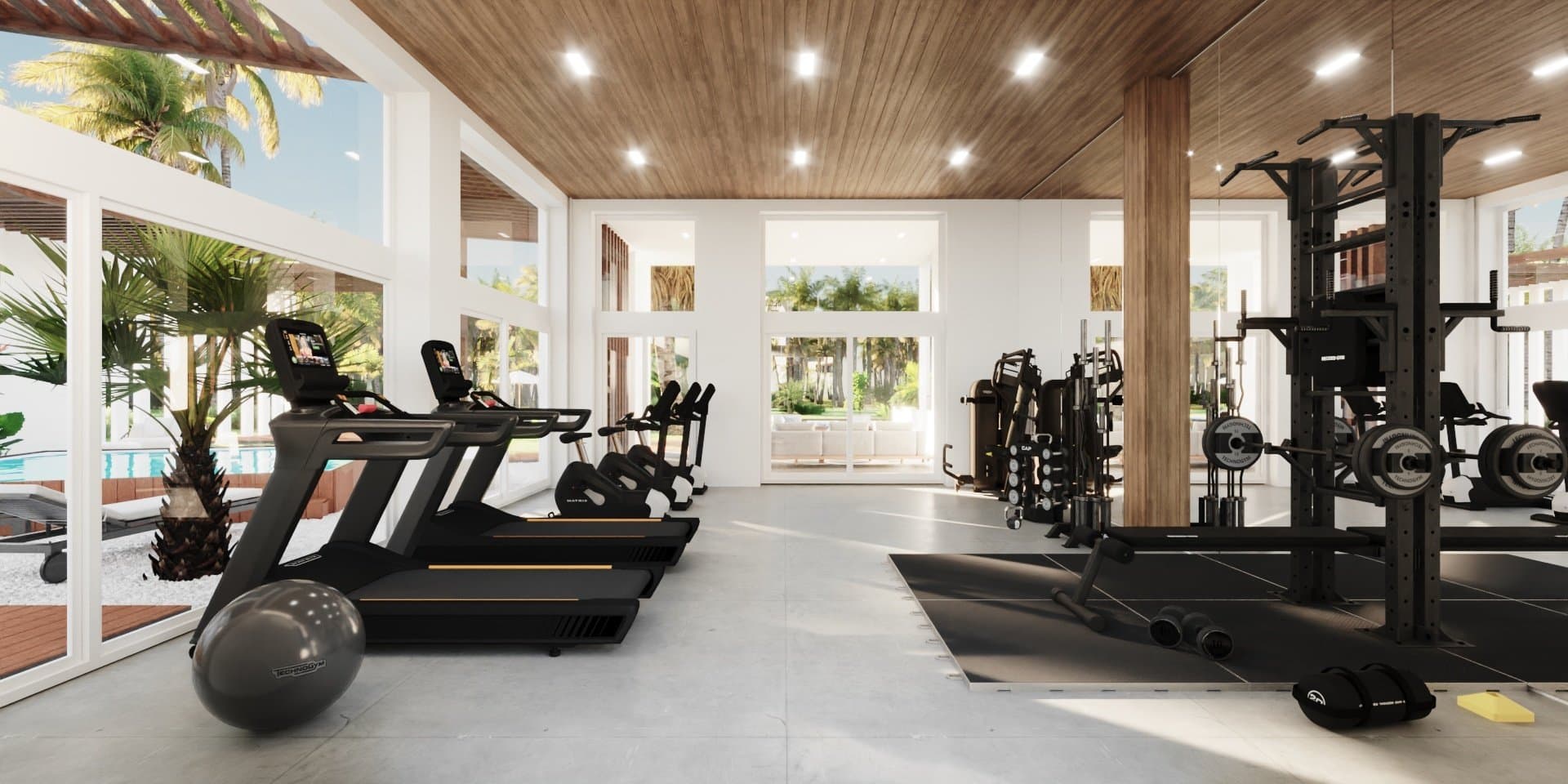 Rendering of the residents' fitness centre