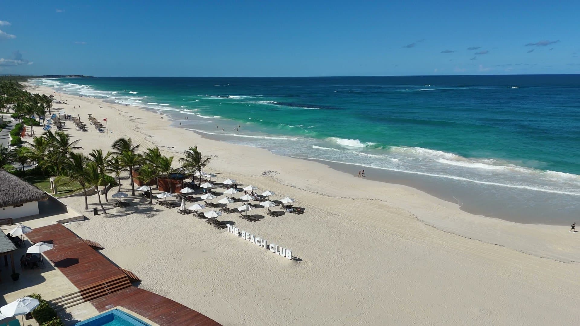 White-sand beach and turquoise water at Cana Bay